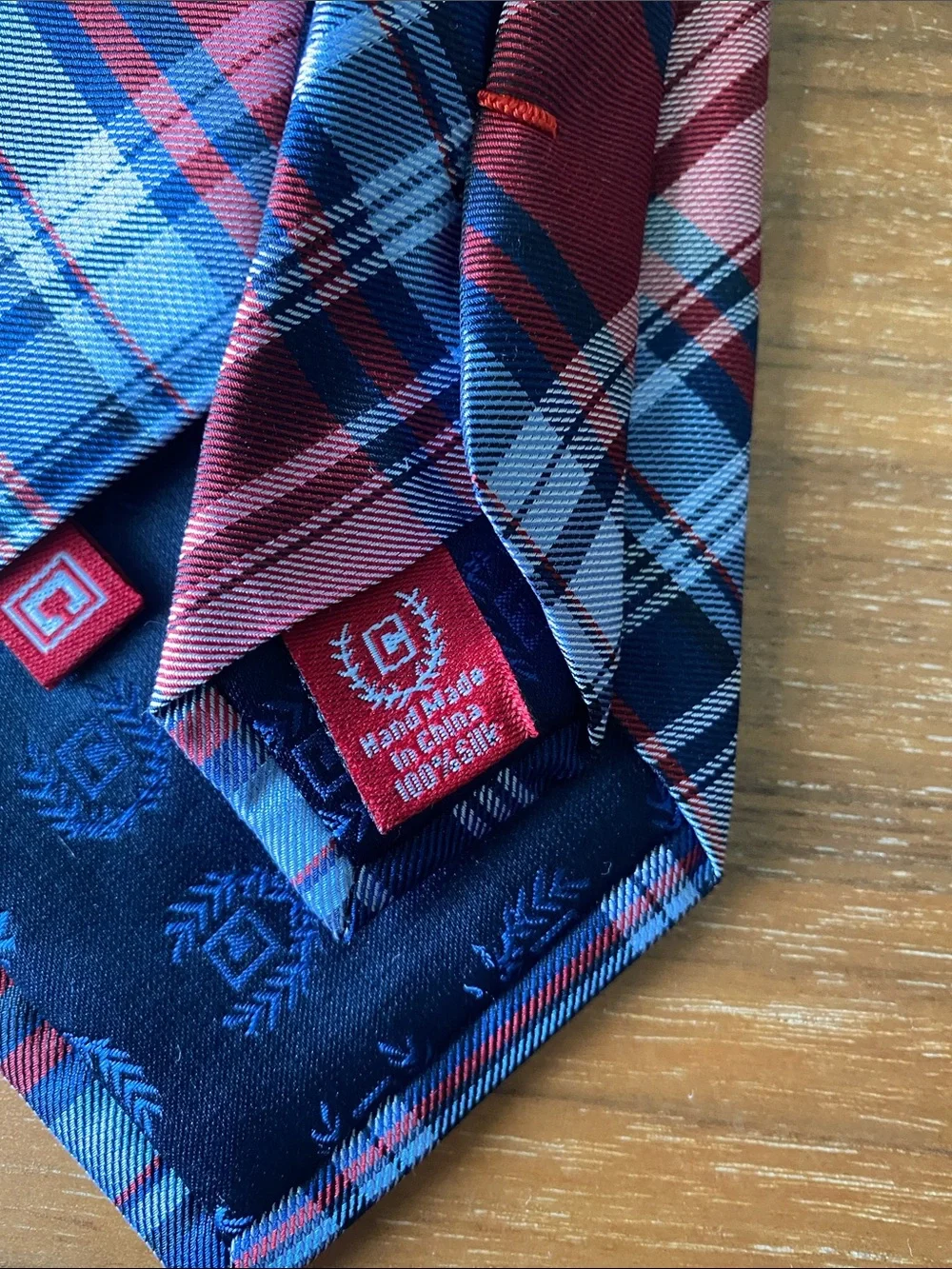 Chaps Blue and Red Plaid Silk Tie
